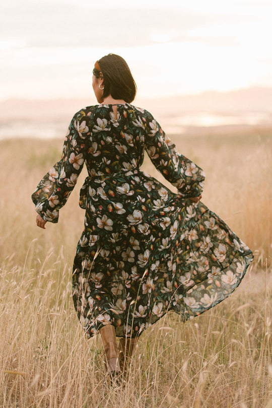 Imogen Dress in Moody Magnolia