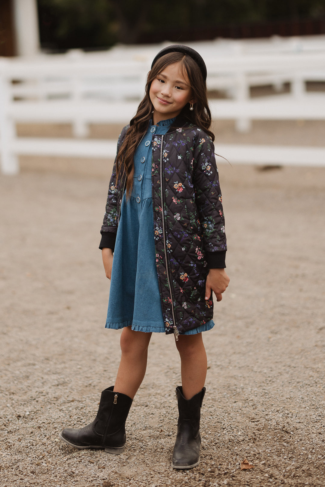 Mini Harlowe Quilted Jacket in Floral