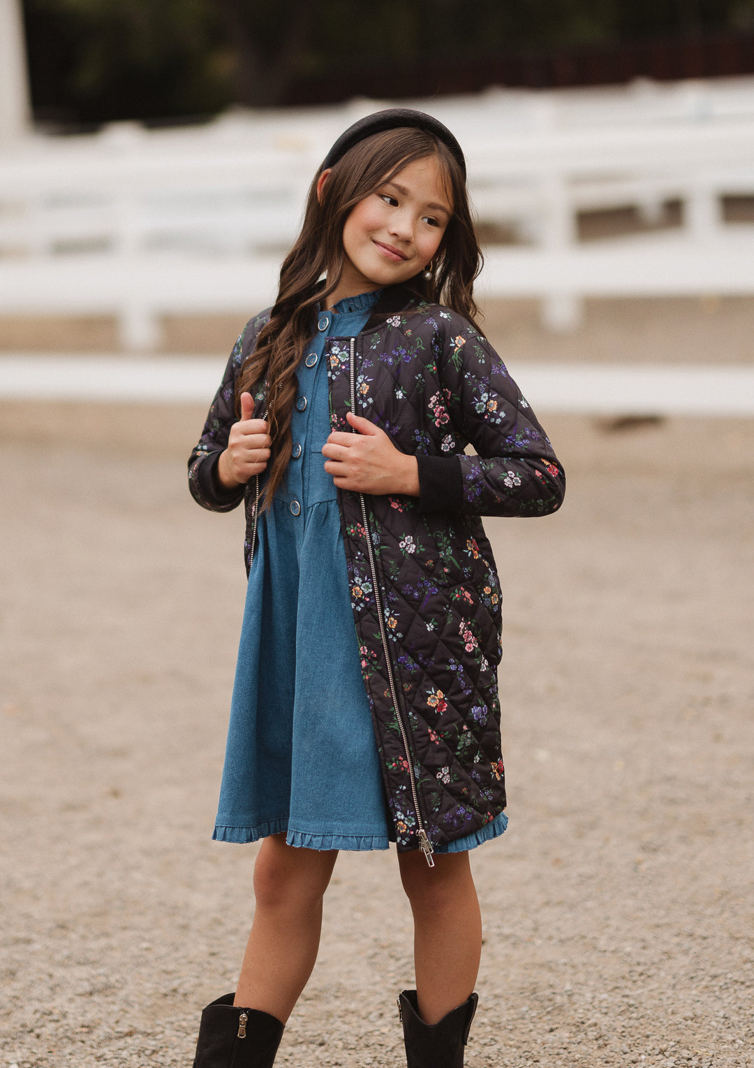 Mini Harlowe Quilted Jacket in Floral