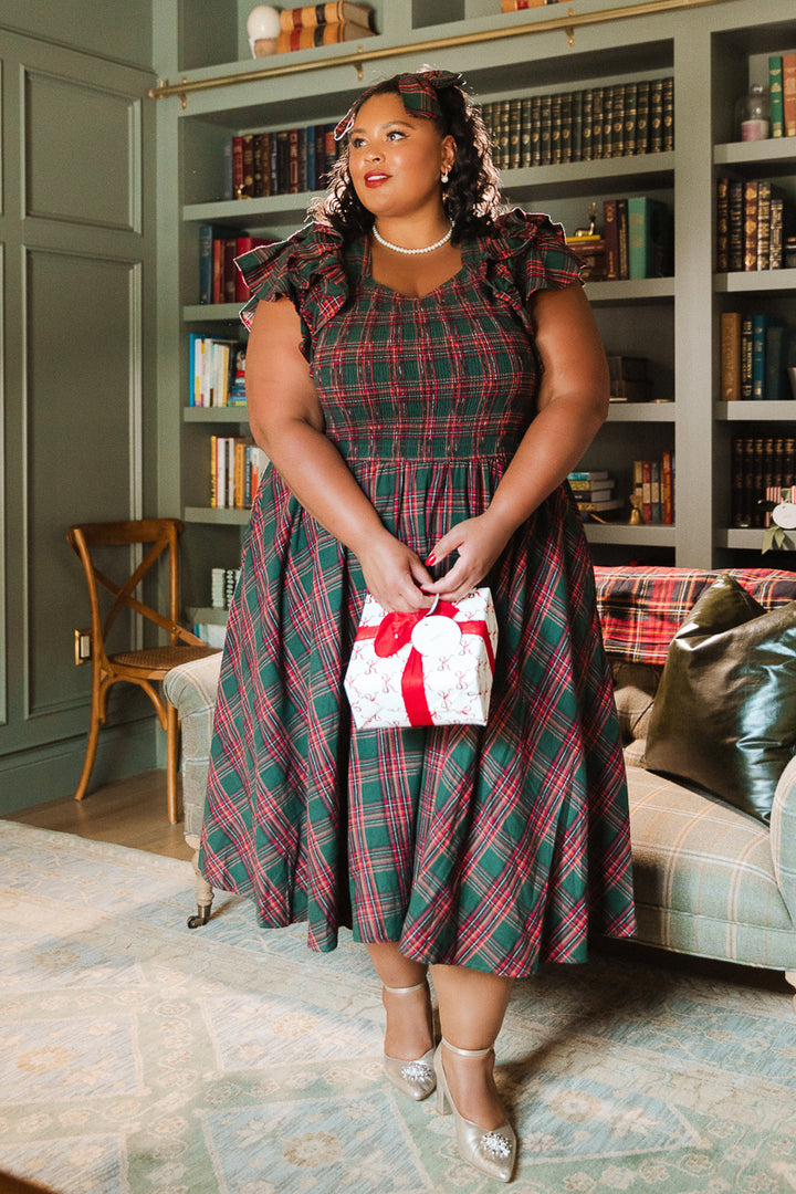 Hattie Dress in Green Plaid