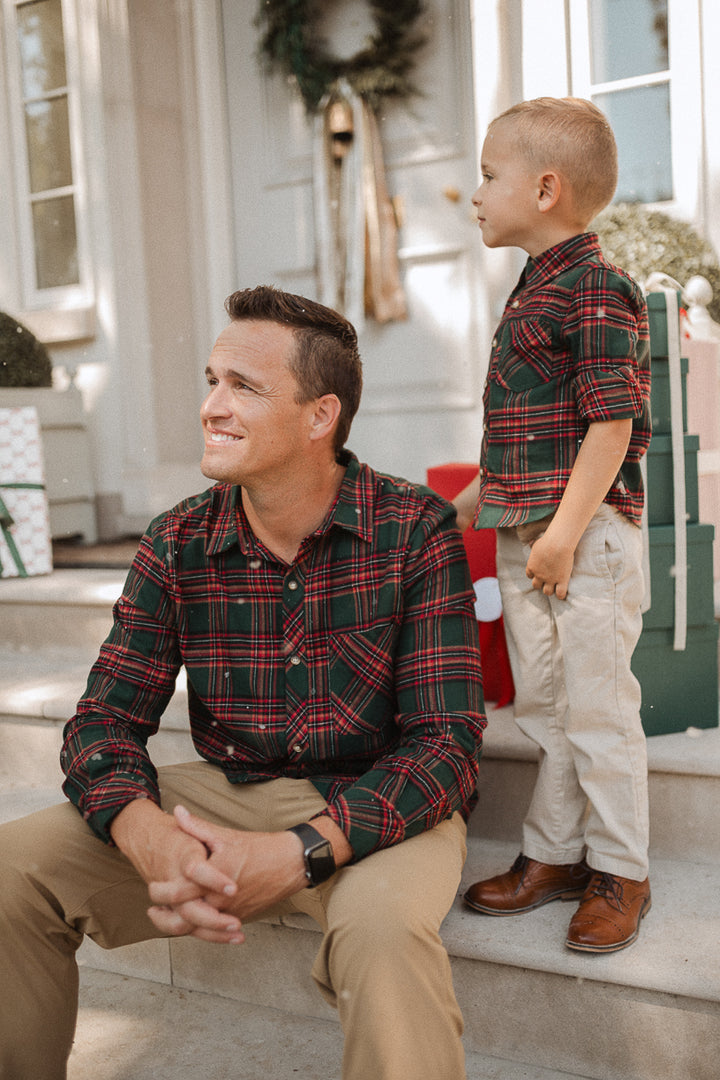 Boys John Shirt in Hattie Green Plaid