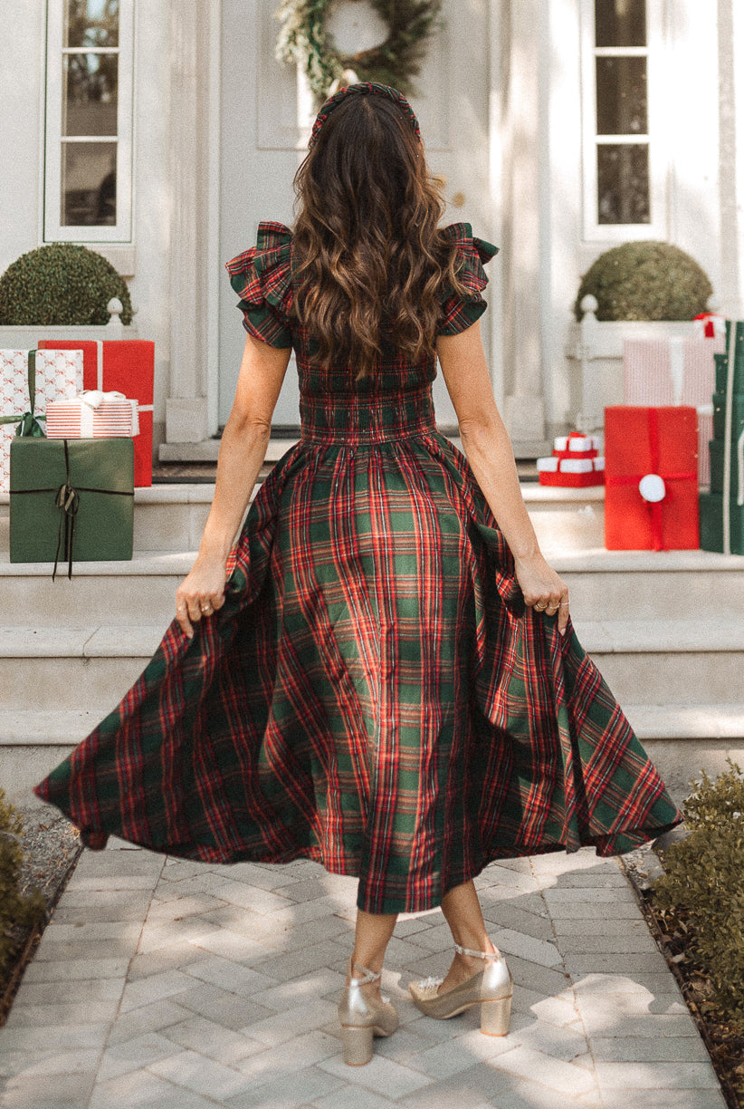 Hattie Dress in Green Plaid