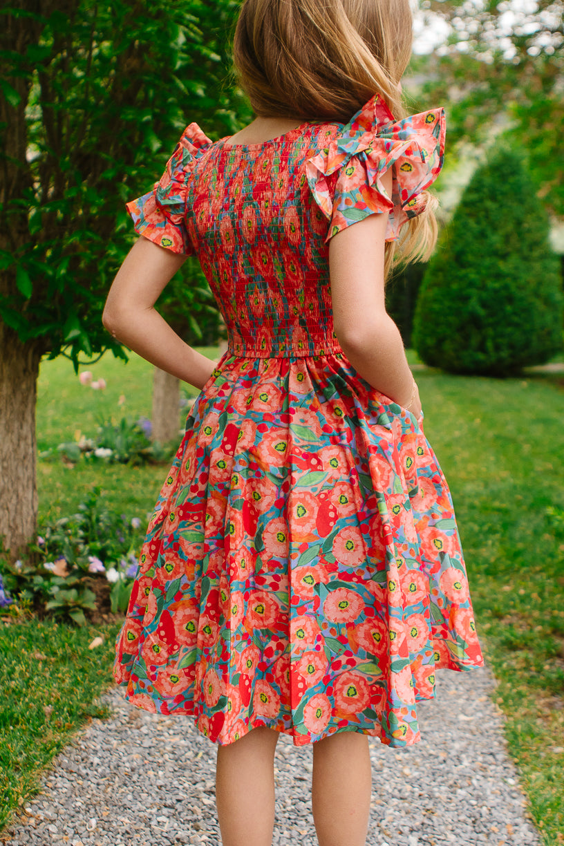 Mini Hattie Dress in Poppy