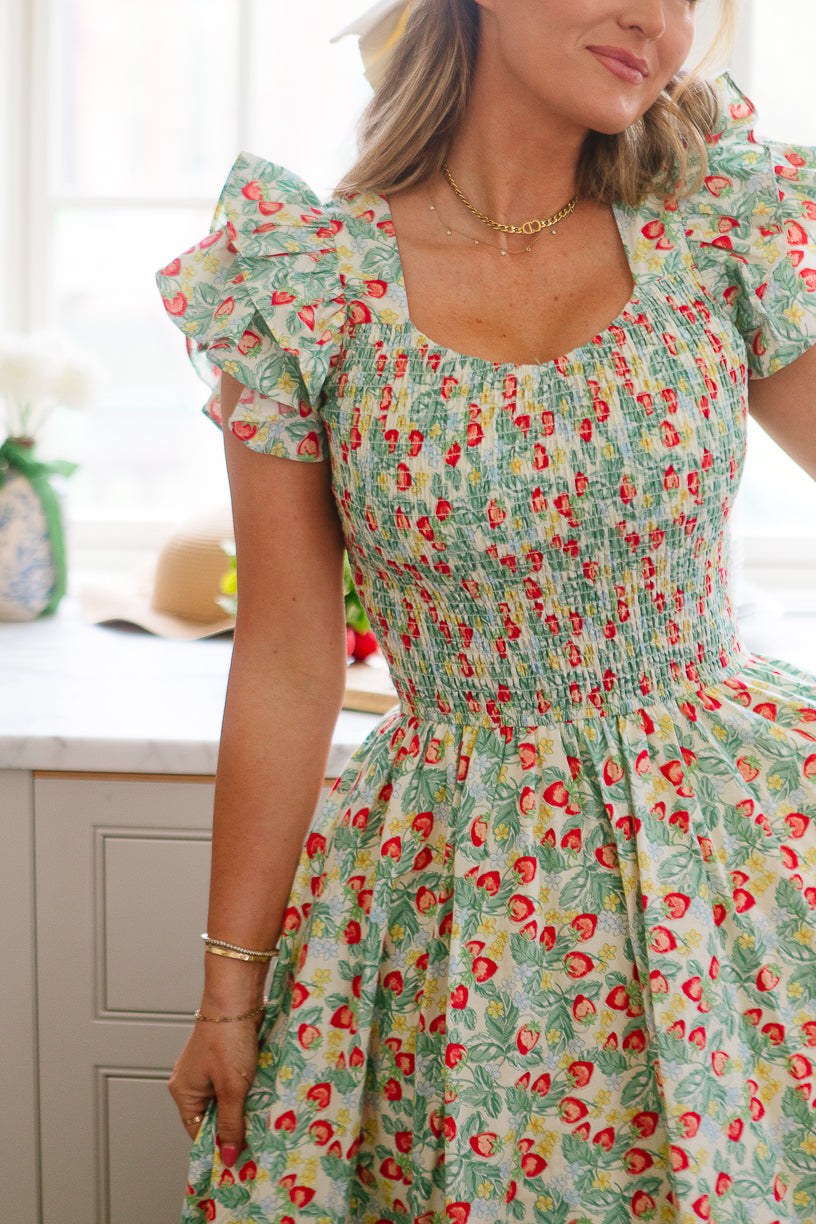 Hattie Dress in Strawberry