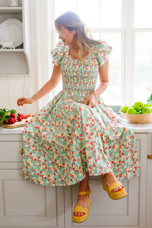Hattie Dress in Strawberry