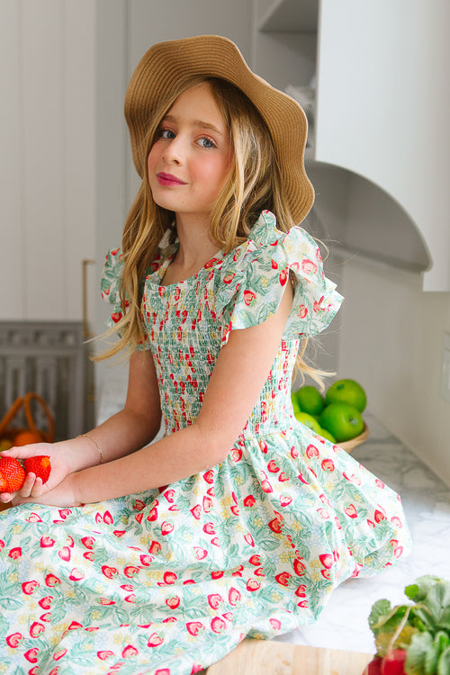 Mini Hattie Dress in Strawberry