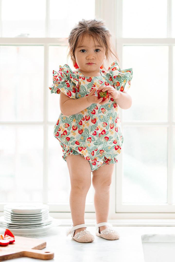 Baby Hattie Romper in Strawberry