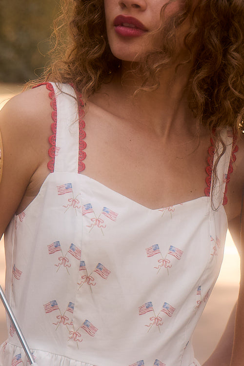 Star Spangled Dress in White