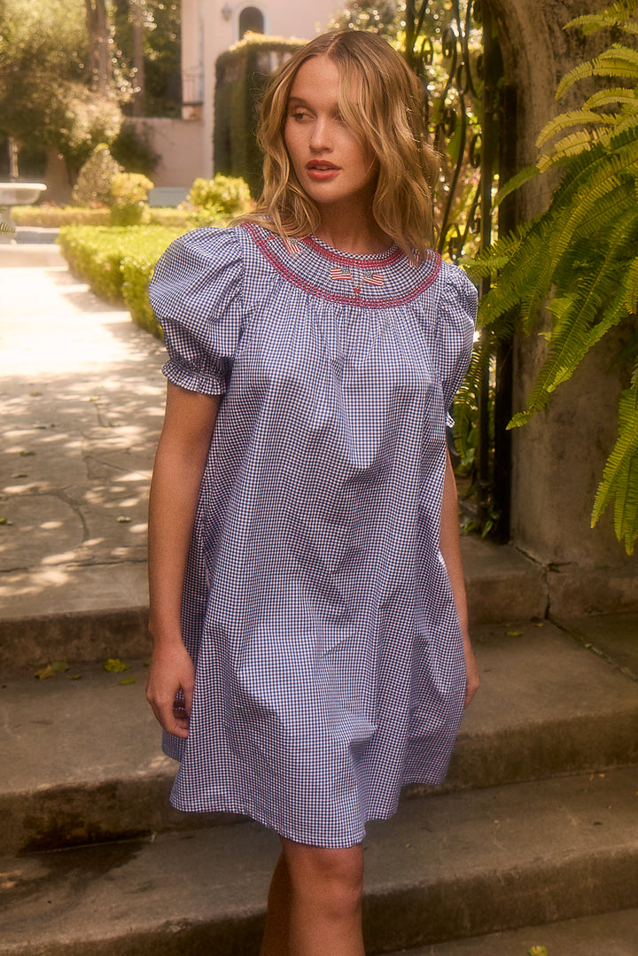 Martha Dress in Blue Gingham