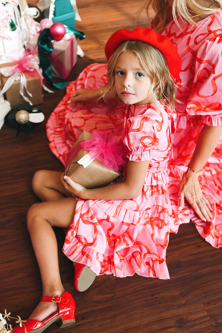 Mini Ribbons and Bows Dress in Pink