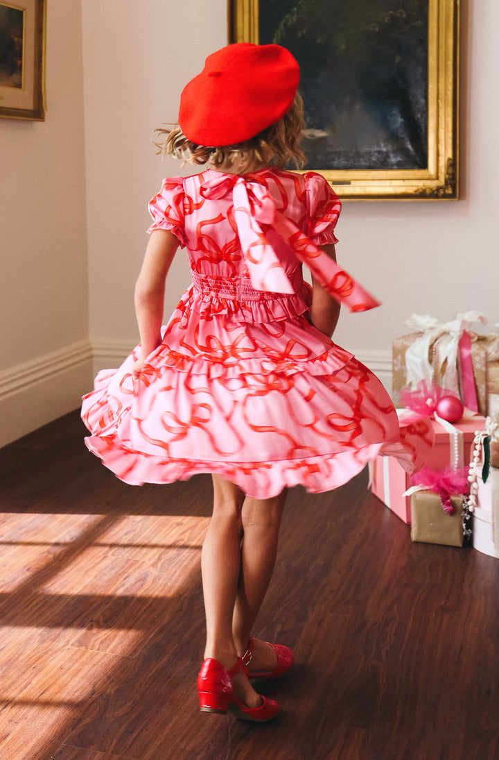 Mini Ribbons and Bows Dress in Pink