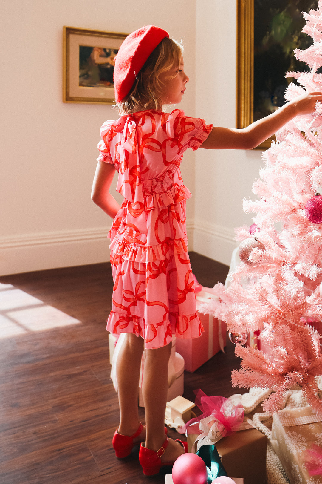 Mini Ribbons and Bows Dress in Pink