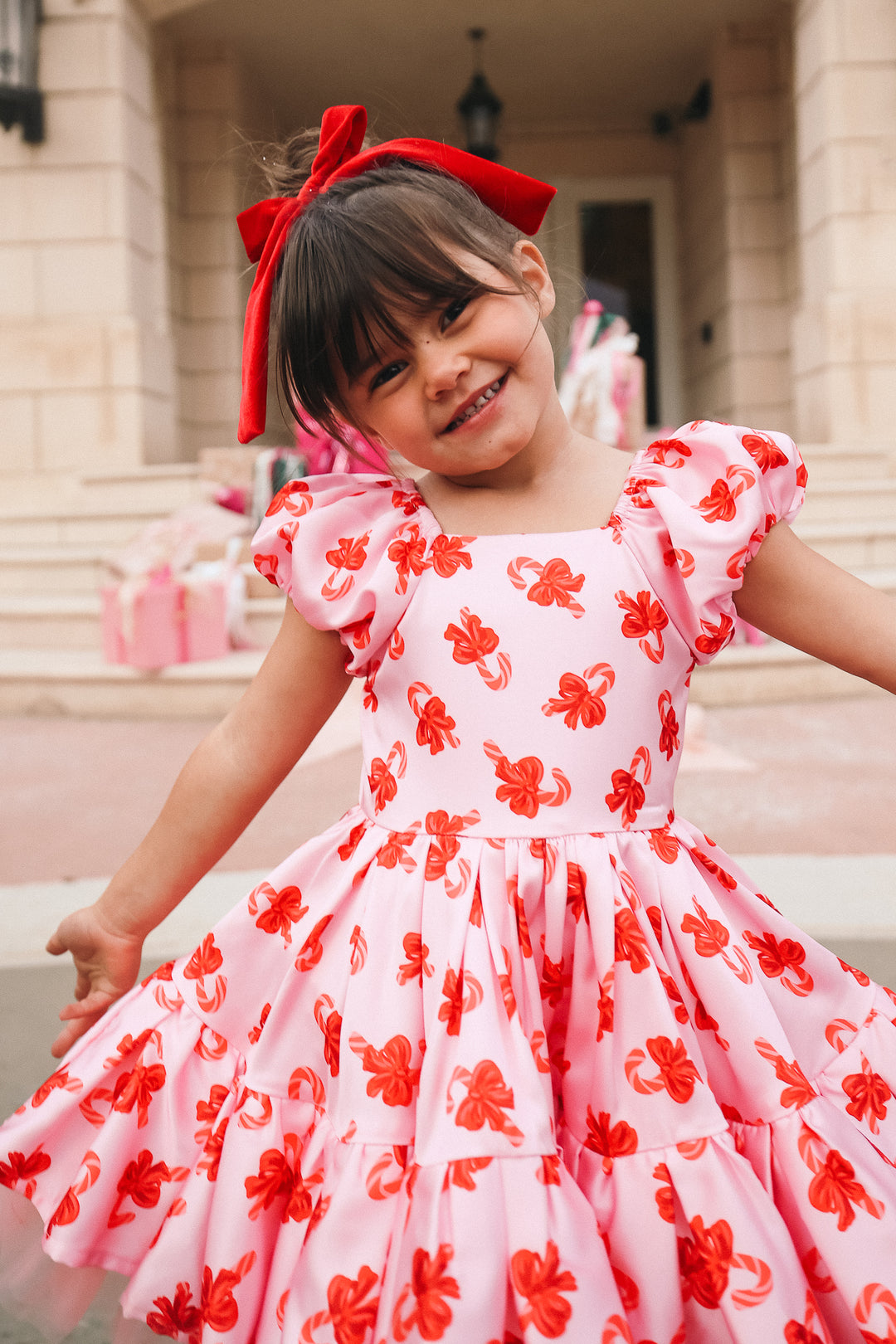 Mini Scottie Dress in Candy Canes