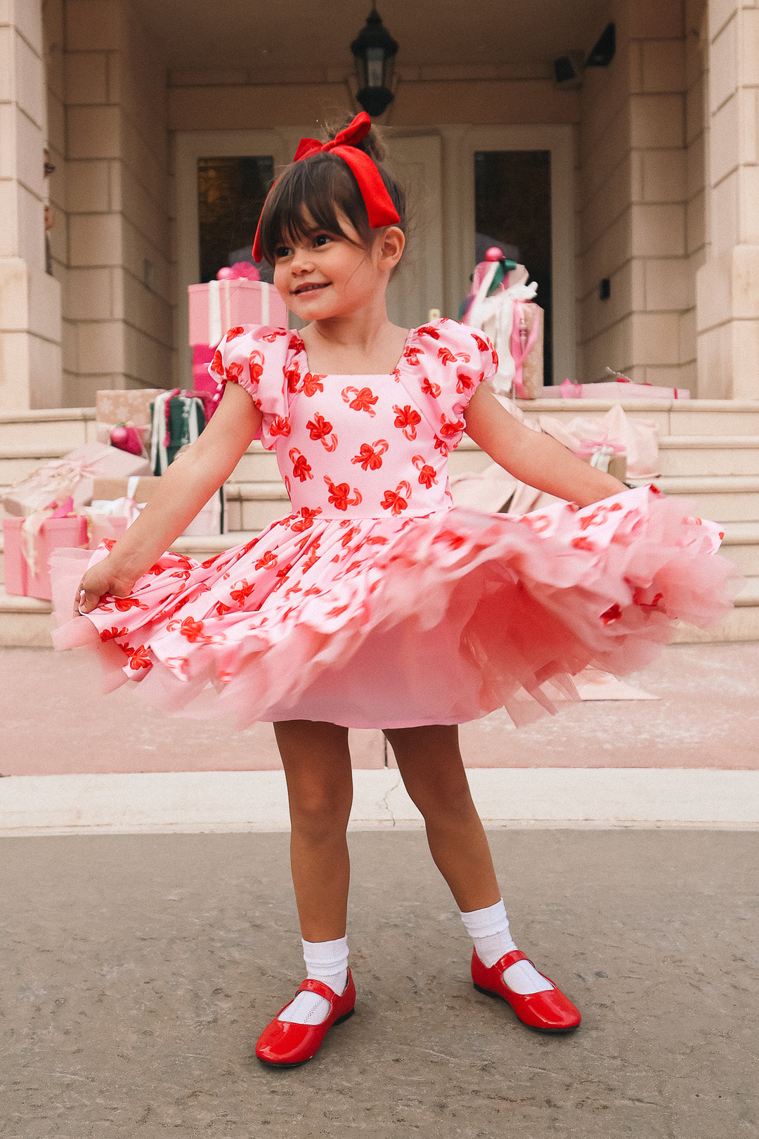 Mini Scottie Dress in Candy Canes