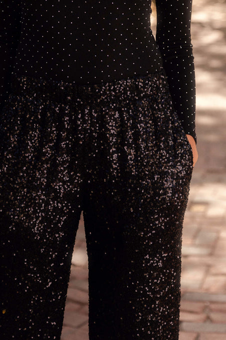 Gloria Pants in Black Sequin