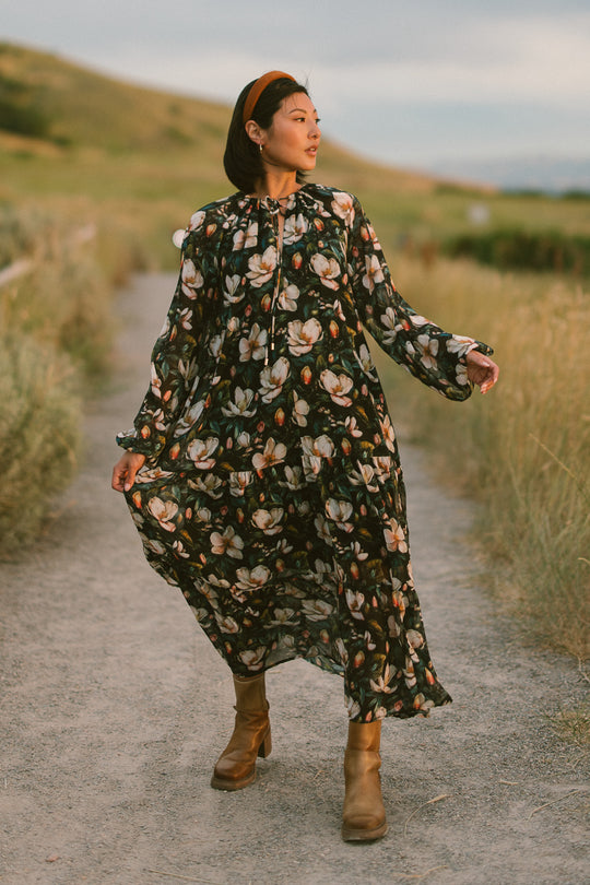 Imogen Dress in Moody Magnolia