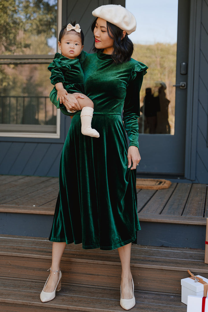 Baby La La Lady Romper In Emerald - FINAL SALE