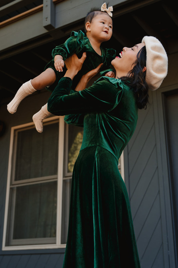 Baby La La Lady Romper In Emerald - FINAL SALE