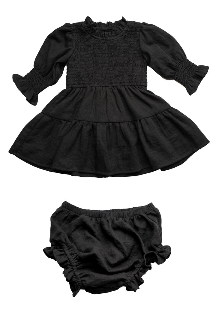 Baby Leena Dress Set in Black