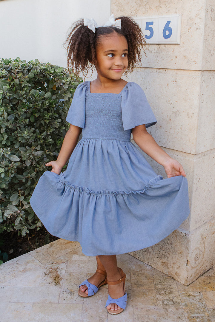 Mini Lennon Dress in Chambray - FINAL SALE