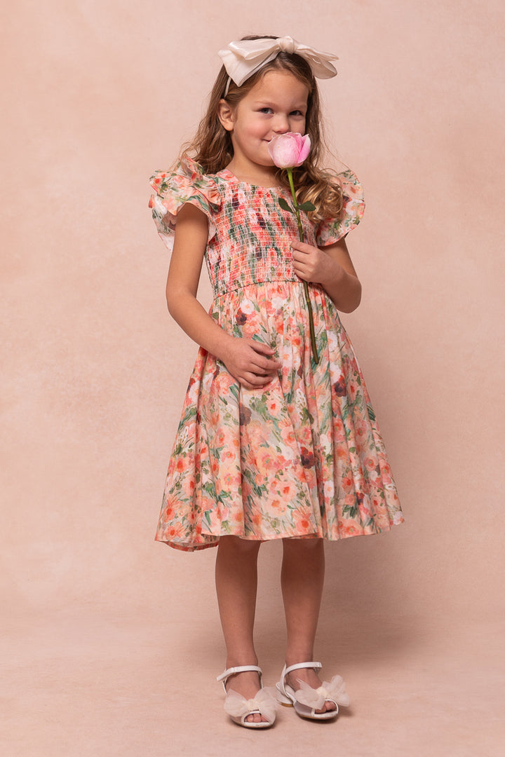 Mini Hattie Dress in Watercolor Floral