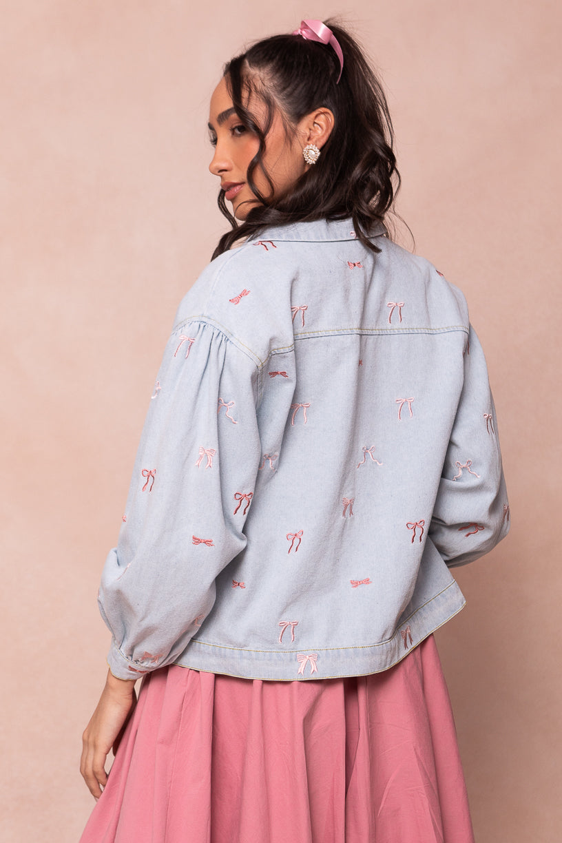 Posey Denim Jacket in Bows – Ivy City Co