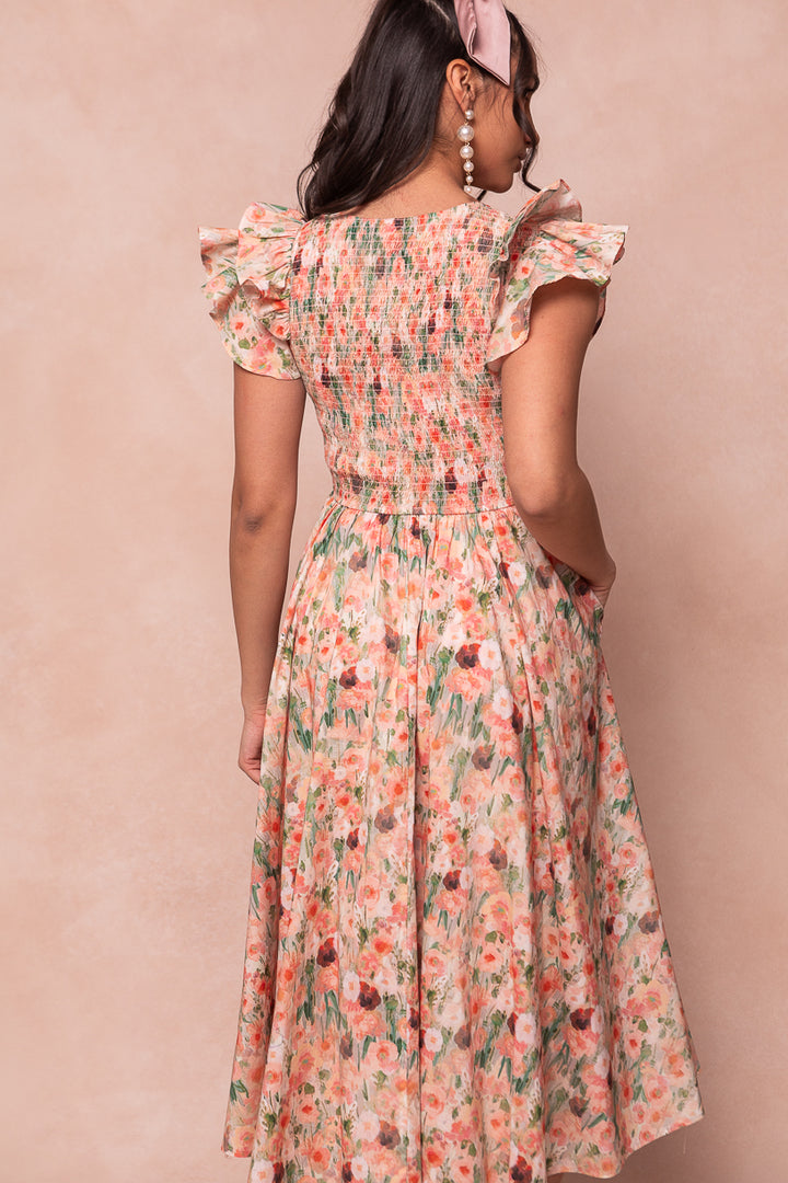 Hattie Dress in Watercolor Floral