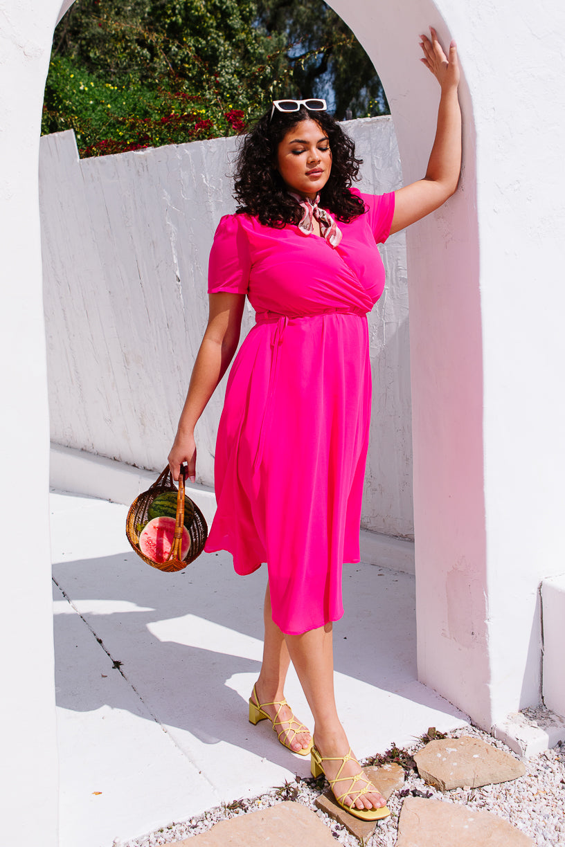 Lucy Dress in Hot Pink