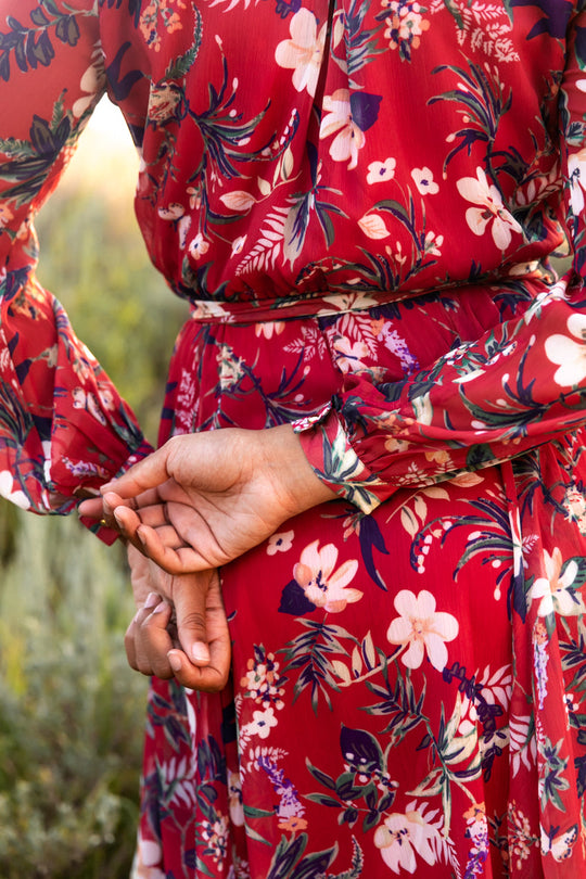 Laney Dress in Red Floral