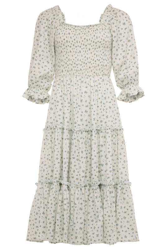 Madeline Dress in Blue Micro Floral Print - Ivy City Co Medium Madeline Dress in Blue Micro Floral Print - Ivy City Co Medium