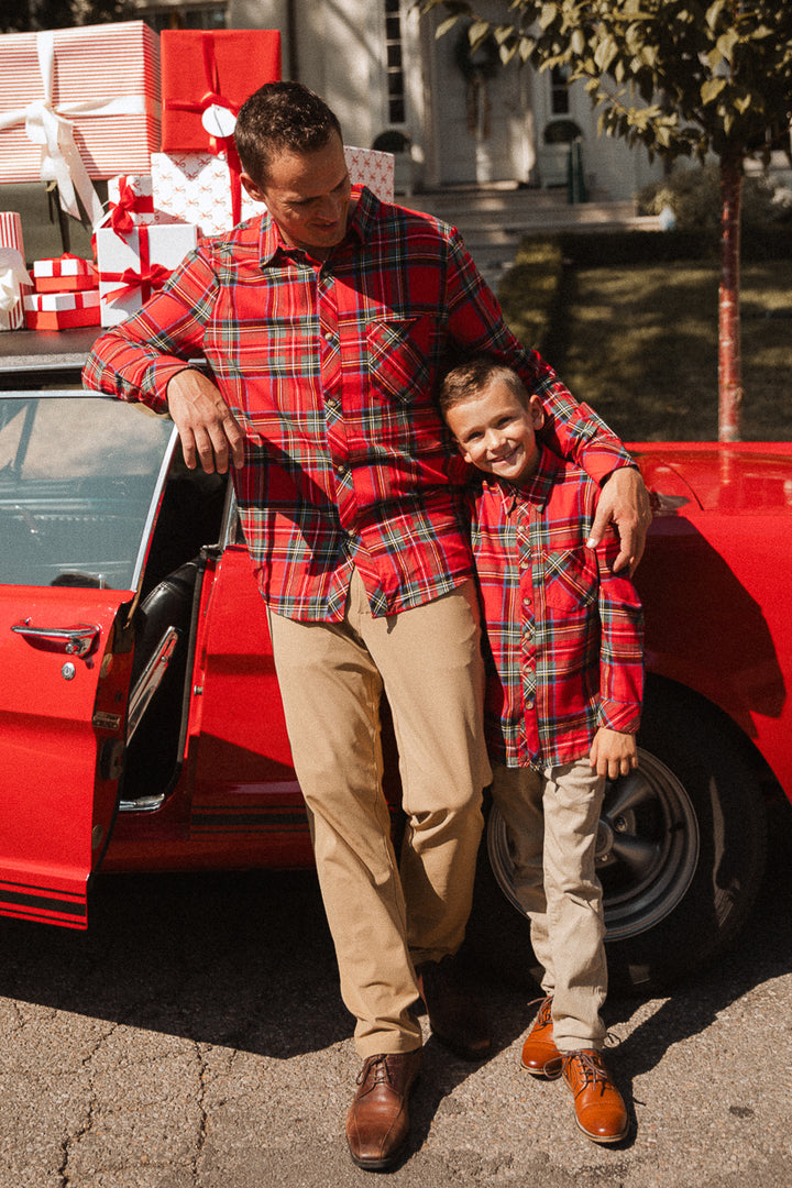 Mens John Shirt in Madeline Holiday Plaid