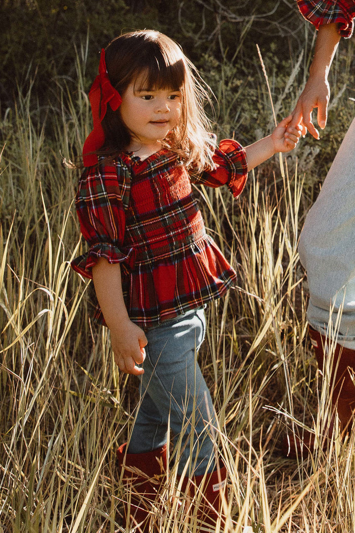 Mini Madeline Top in Holiday Plaid