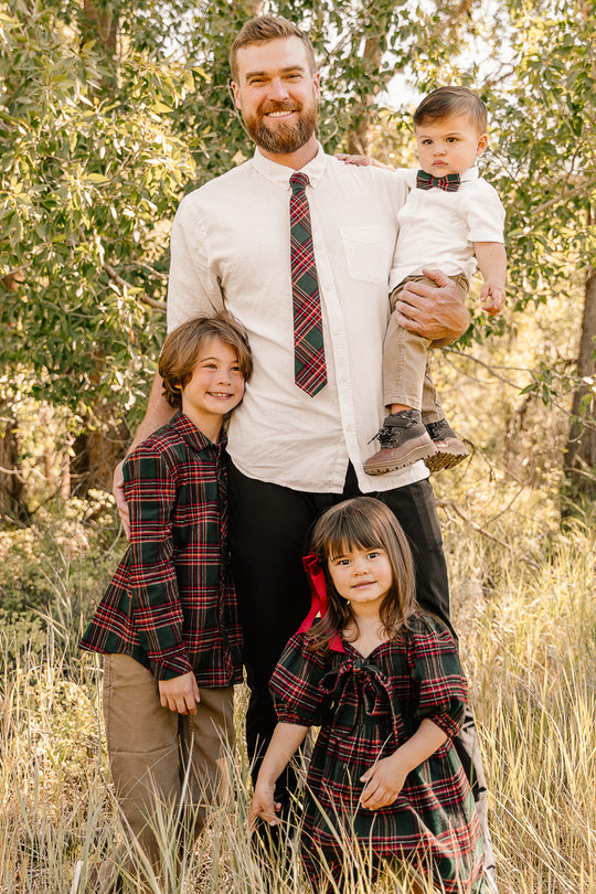 Margo Mens Tie in Green Plaid