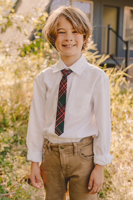 Margo Boys Tie in Green Plaid