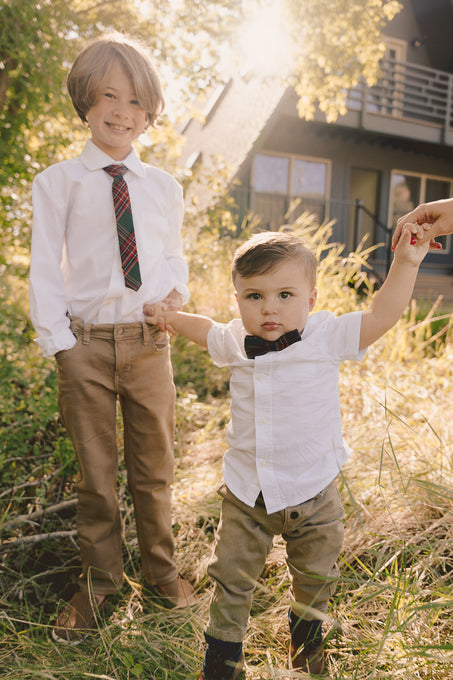 Margo Bow Tie in Green Plaid