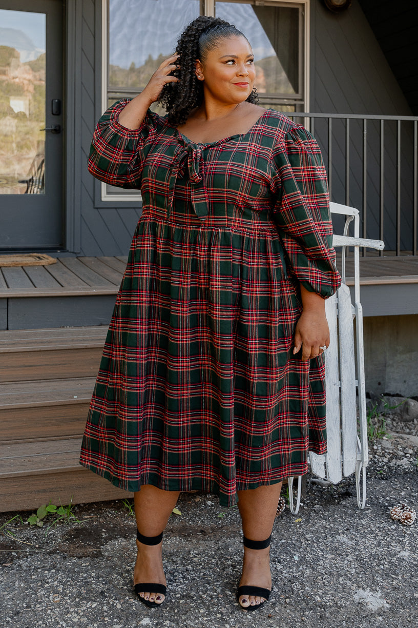 Plus size clearance plaid dress