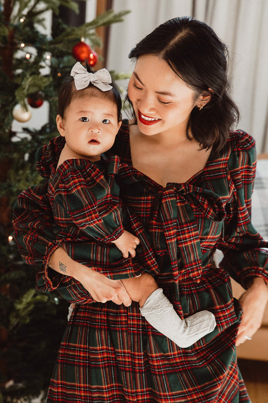Baby Margo Dress Set in Green Plaid