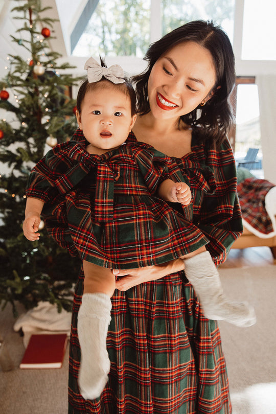 Baby Margo Dress Set in Green Plaid