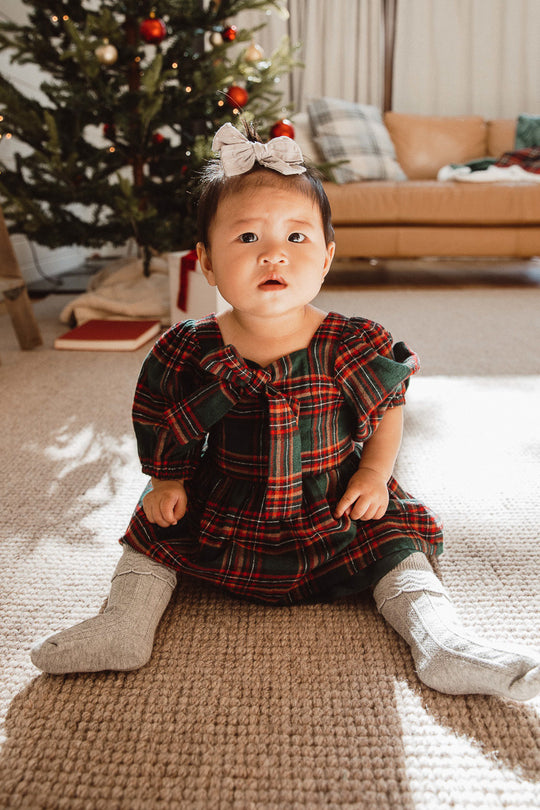 Baby Margo Dress Set in Green Plaid