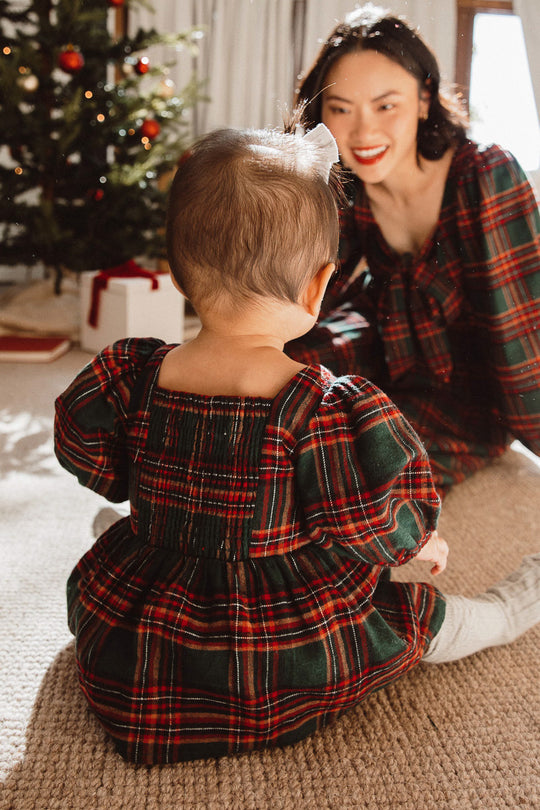 Baby Margo Dress Set in Green Plaid