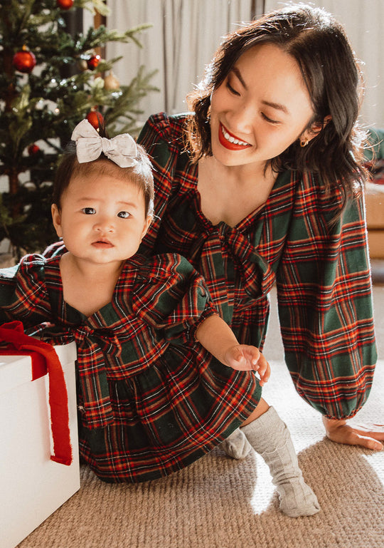 Baby Margo Dress Set in Green Plaid