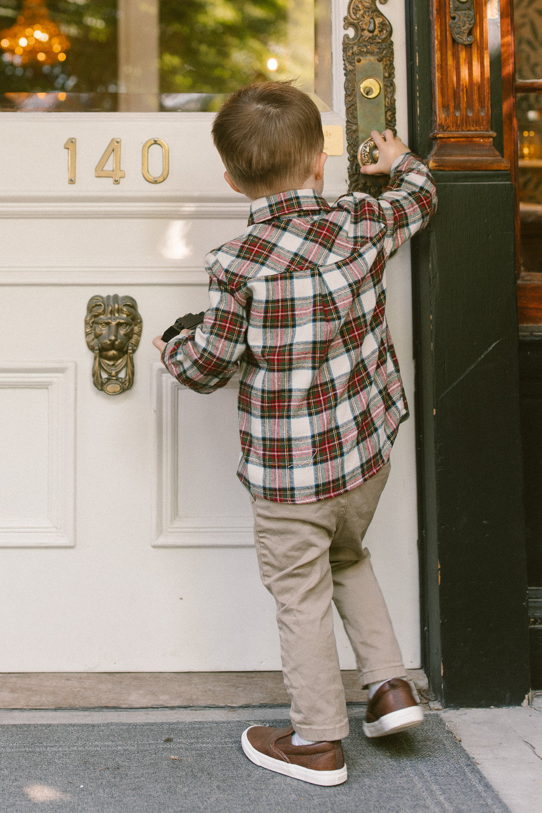 Boys John Shirt in Merry Holiday Plaid