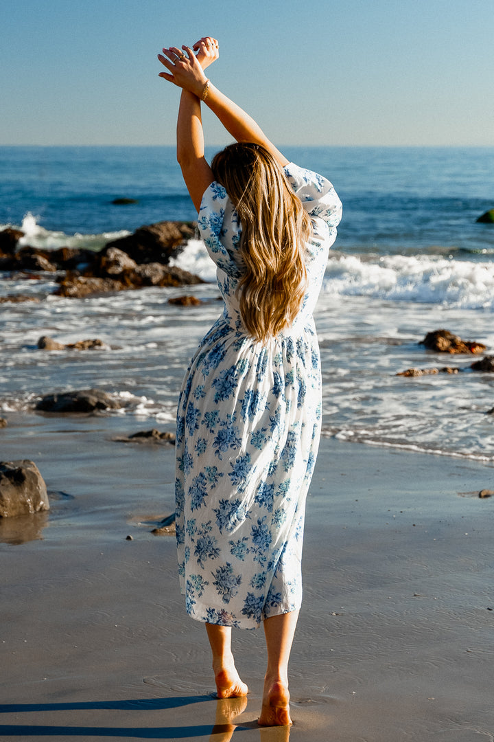 Odette Dress in Blue Floral