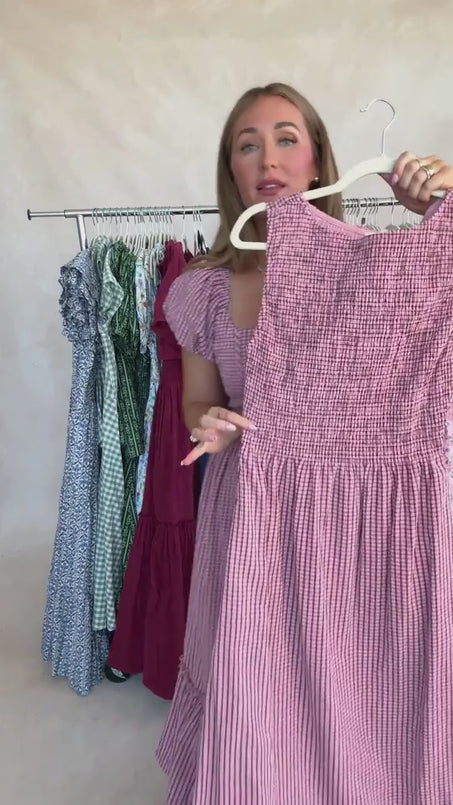 Ana Dress in Pink and Brown Gingham