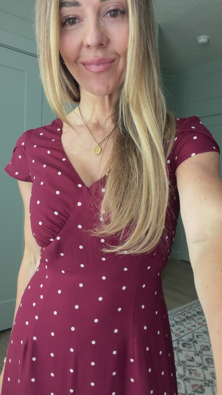 Fiona Dress in Cranberry Dainty Dot.mov
