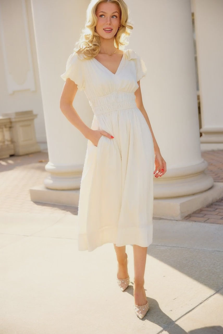 Zella Bow Dress in Ivory – Ivy City Co