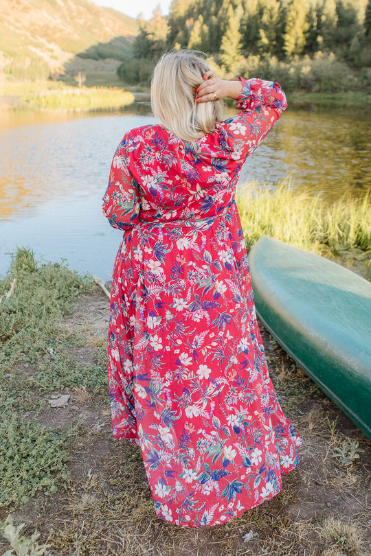 Laney Dress in Red Floral