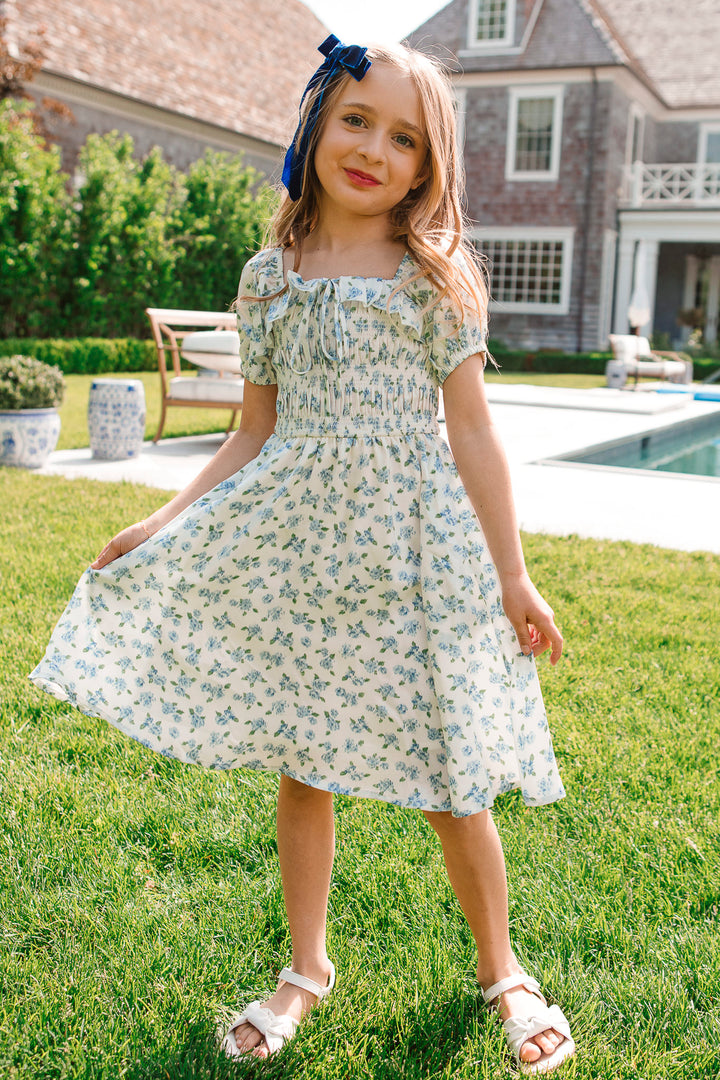 Mini Rae Dress in Blue Floral - FINAL SALE