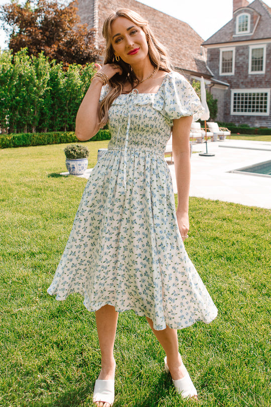 Rae Dress in Blue Floral