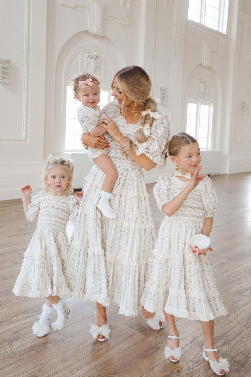 Baby Roselyn Romper in Ivory Floral